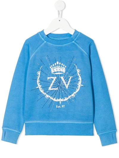 Shop Zadig & Voltaire Logo-printed Sweatshirt In Blue