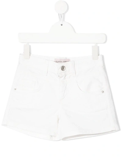 Shop Alberta Ferretti Denim Mini Shorts In White
