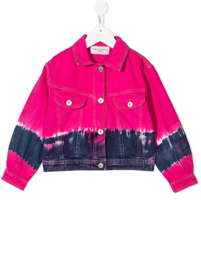 Shop Alberta Ferretti Tie-dye Denim Jacket In Pink