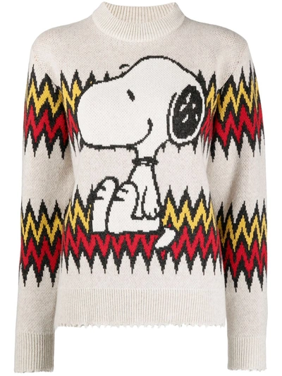 Shop Alanui Snoopy Knitted Jumper In Neutrals