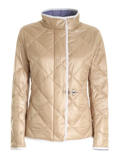Shop Fay Quilted Jacket In Beige