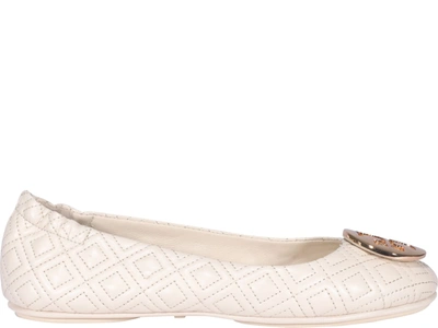 Shop Tory Burch Minnie Quilted Ballets In Cream