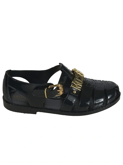 Shop Moschino Jelly 15 Sandals In Black