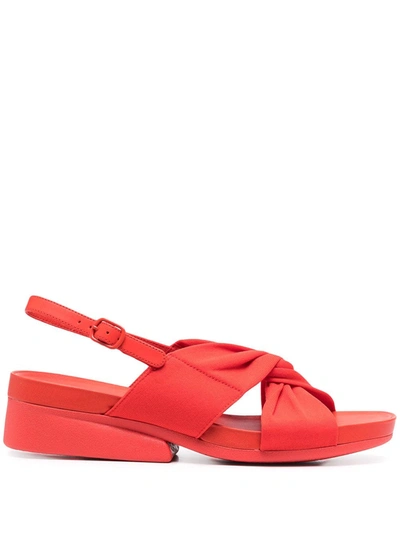 Shop Camper Minikaah Cross Strap Sandals In Red