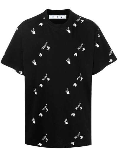 Shop Off-white Swimming Man Logo-print T-shirt In Black