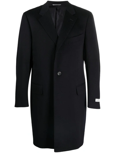 Canali Single-breasted Tailored Coat In Blue