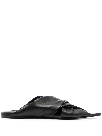 Shop Jil Sander Padded Pointed-toe Sandals In Black