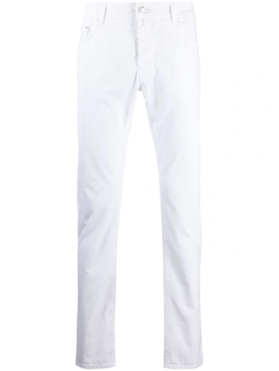Shop Jacob Cohen Straight-leg Cotton Chinos In White