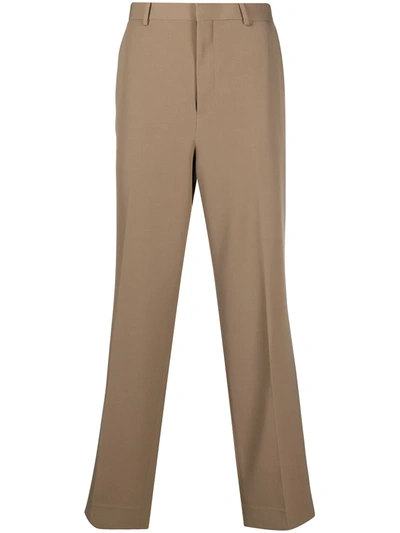 Shop Auralee Straight-leg Tailored Trousers In Brown