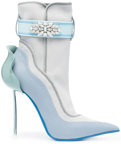 Shop Le Silla Crystal-embellished Ankle Boots In Blue