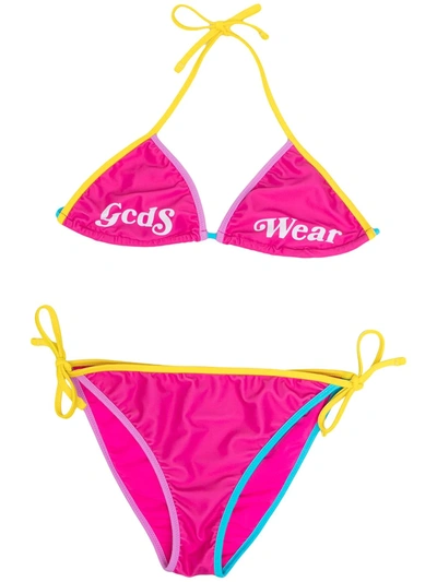 Shop Gcds Logo Print Bikini Set In Pink