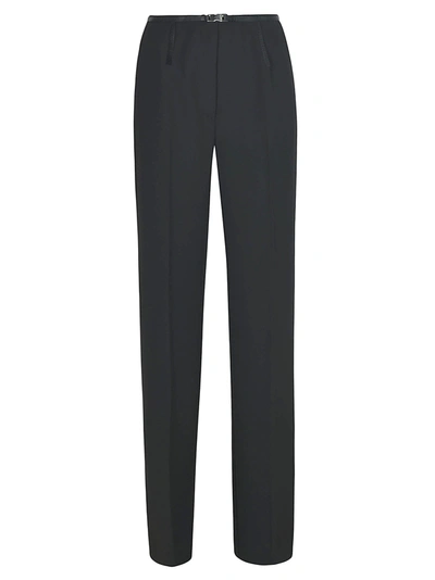 Shop Prada High-waist Buckled Trousers In Black