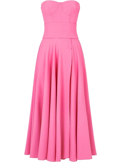 Shop Dolce & Gabbana Strapless Mid-length Dress In Pink