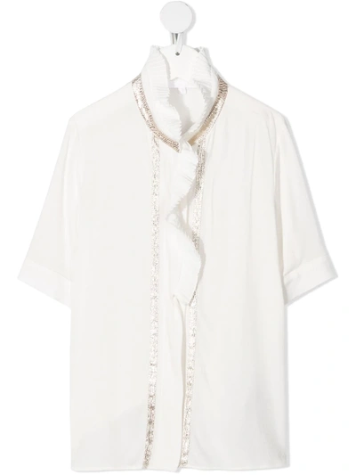 Shop Chloé Ruffle-collar Blouse In White