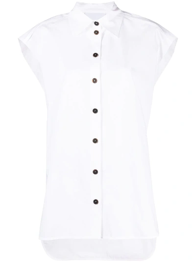 Shop Erika Cavallini Sleeveless Long Shirt In White