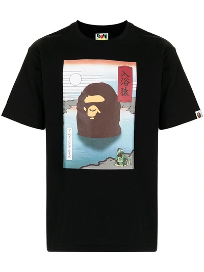 Shop A Bathing Ape Japan-print Cotton T-shirt In Black