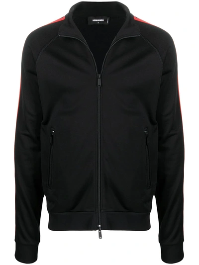 Shop Dsquared2 Logo-tape Zipped Jacket In Black