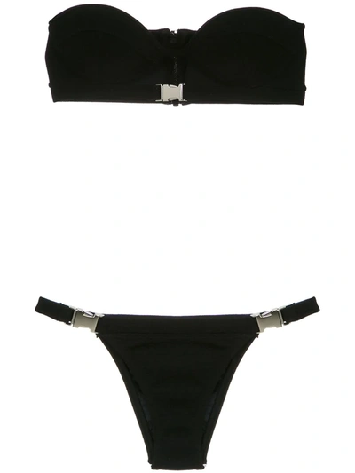 Shop Amir Slama Buckles Bikini Set In Black