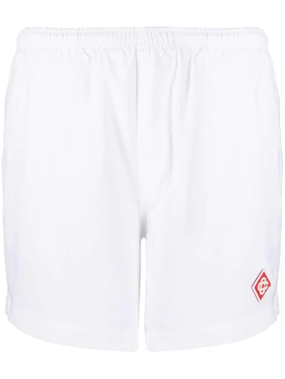 Shop Casablanca Tonal Beach Shorts In White