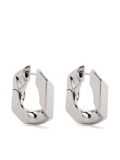 Shop Numbering Single Chain Unit Earrings In Silver
