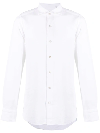 Shop Finamore 1925 Napoli Long-sleeve Button-up Shirt In White