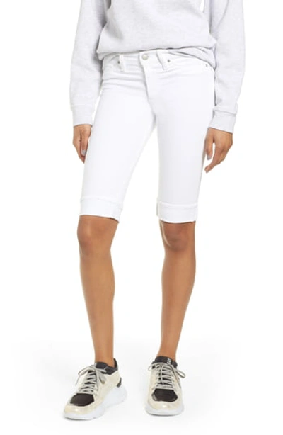 Shop Hudson Amelia Mid Rise Cuffed Knee Shorts In White