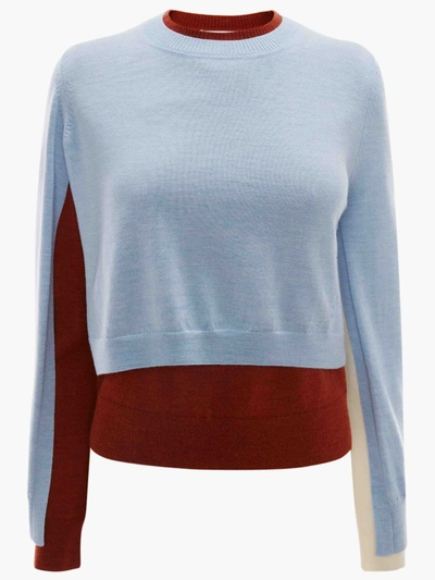 Shop Jw Anderson Layered Crew Neck Jumper In Blue