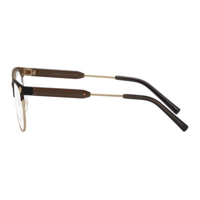 Shop Versace Gold & Black Medusa Round Glasses In 1261 Gldblk