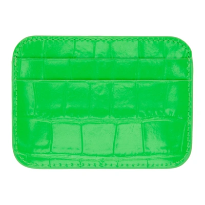 Shop Balenciaga Green Croc Cash Card Holder In 3860 Flugrn