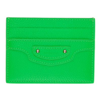 Shop Balenciaga Green Neo Classic Card Holder In 3807 Fluogr