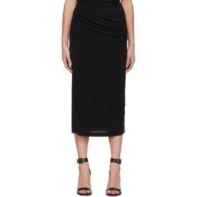 Shop Helmut Lang Black Twist Skirt In Basalt Black