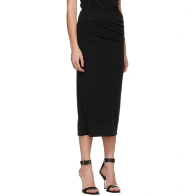 Shop Helmut Lang Black Twist Skirt In Basalt Black