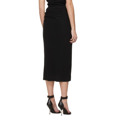 Shop Helmut Lang Black Twist Skirt In Basalt Black