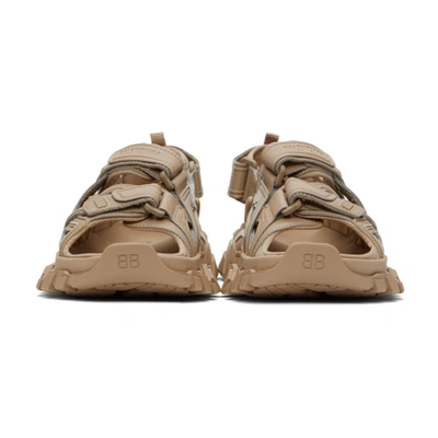 Shop Balenciaga Beige Track Sandals In 9370 Beige