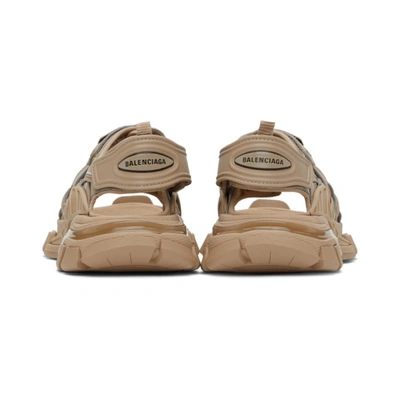 Shop Balenciaga Beige Track Sandals In 9370 Beige