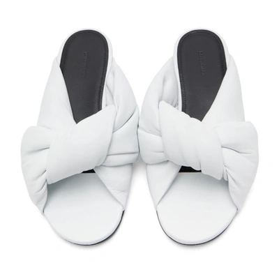 Shop Balenciaga White Drapy Sandals In 9002 White