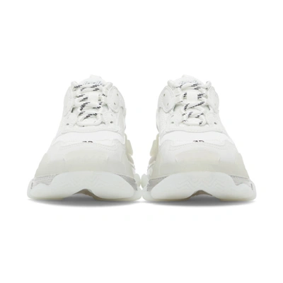 Shop Balenciaga White Clear Sole Triple S Sneakers In 9001 White