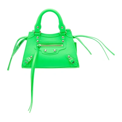 Shop Balenciaga Green Nano Neo Classic Top Handle Bag In 3807 Flugrn