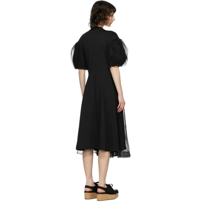 Shop Simone Rocha Black Tulle Overlay Sculpted Dress In Black/black