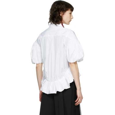 Shop Simone Rocha White Peplum Frill Short Sleeve Shirt