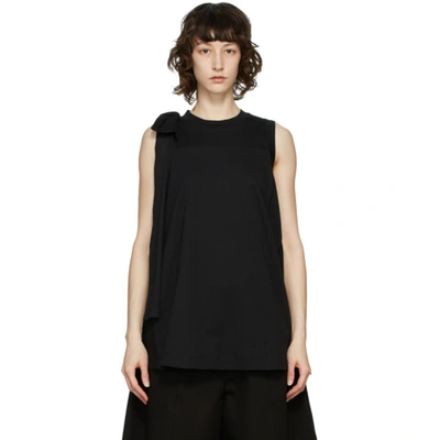 Shop Simone Rocha Black Bow Tank Top