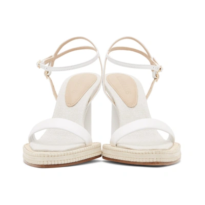 Shop Jacquemus White 'les Sandales Novio' Heeled Sandals