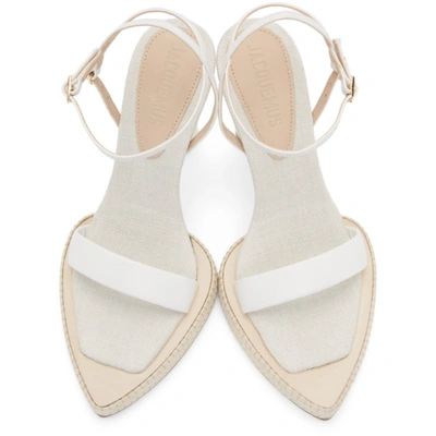 Shop Jacquemus White 'les Sandales Novio' Heeled Sandals