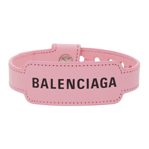 Balenciaga Logo-debossed Cash Bracelet In 5616 Pink | ModeSens
