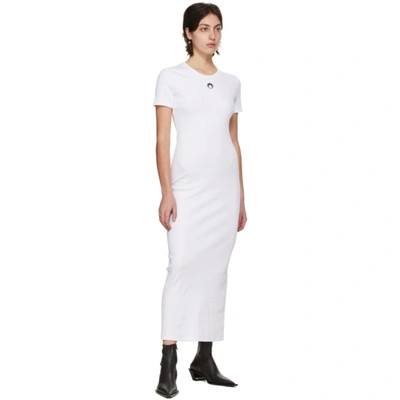 Shop Marine Serre White Cocoon T-shirt Dress In 01 White