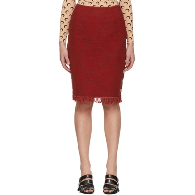 Shop Marine Serre Red Moon Saturation Regenerated Carpet Skirt In 02 Shade Of