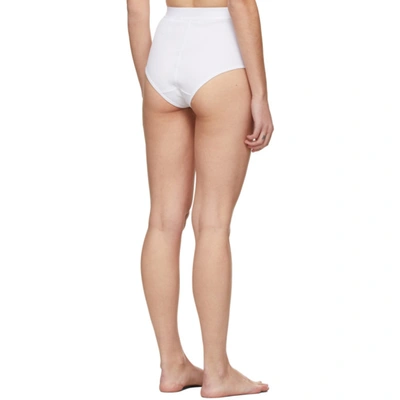 Shop Marine Serre White Cotton Ribbed Briefs In 01 White