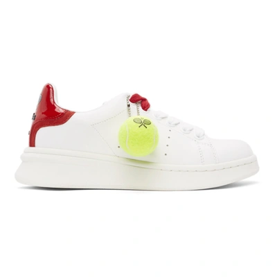 Shop Marc Jacobs White & Red 'the Tennis' Sneakers In 158 Whtred