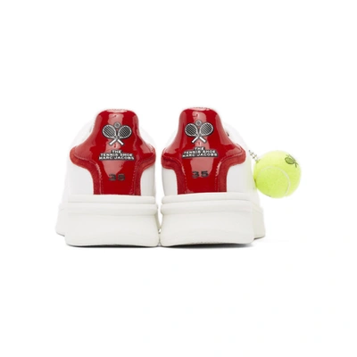 Shop Marc Jacobs White & Red 'the Tennis' Sneakers In 158 Whtred