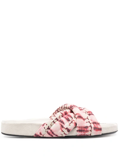 Marant Holden Tie-dye Crisscross Slide In Red | ModeSens